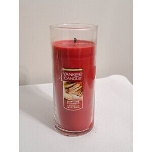 Yankee Candle Sparkling Cinnamon 20 oz 7.5" Tall Barely Used Smells Nice